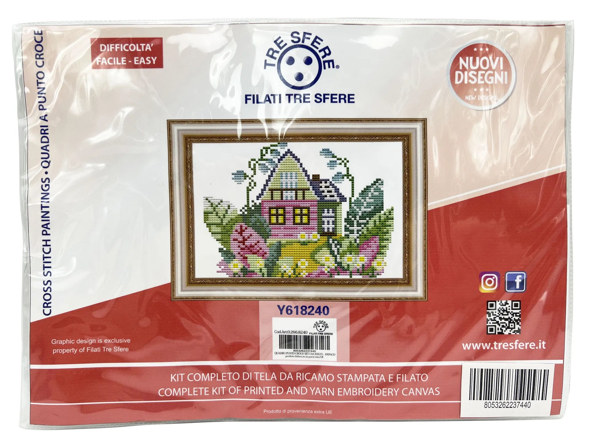 Set Punto Croce Prestampato 11CT 50x70 Cm – Animali Carini Tra I Fiori, Kit Completo Con Fili E Istruzioni, Per Principianti E Decorazione Parete