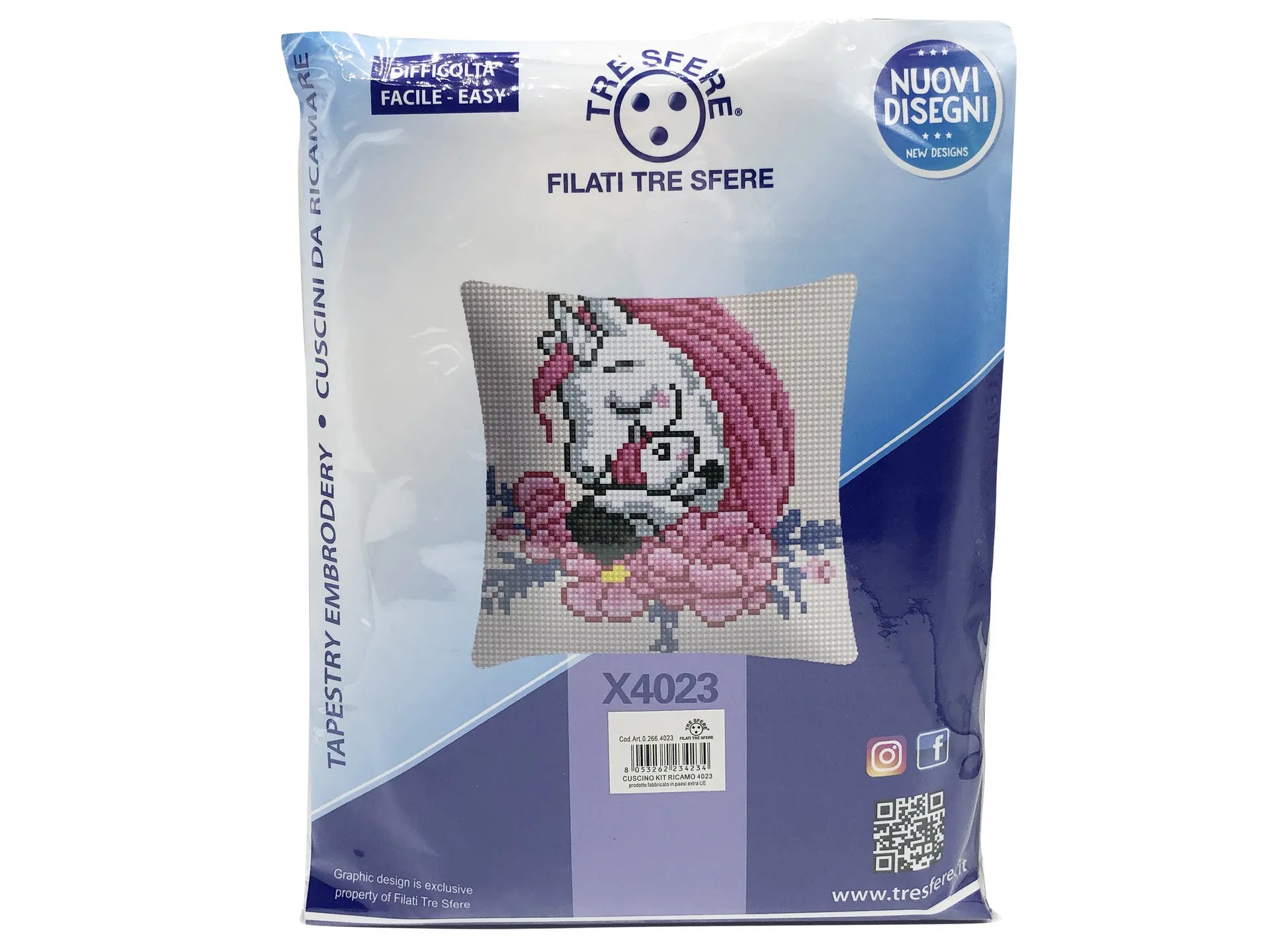 Cuscino da Ricamo a Mezzo Punto - Kit Completo